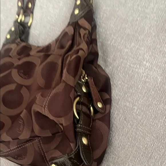 Coach Maggie Madison Op Art Brown Shoulder Bag - Picture 13 of 13